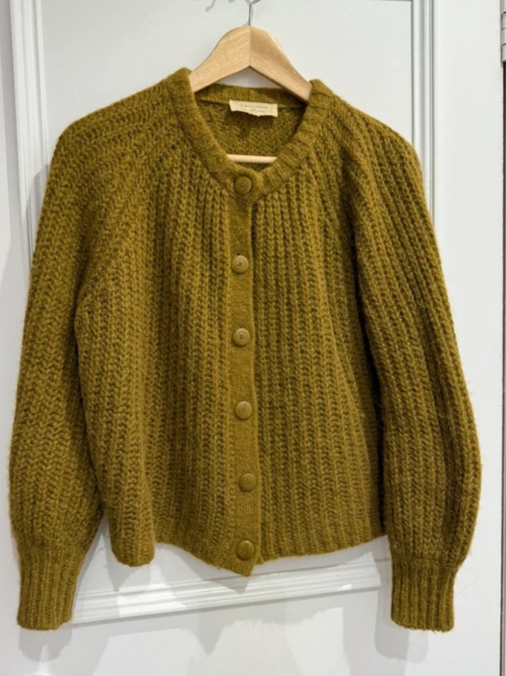 Sezane Emile Cardigan Olive Green